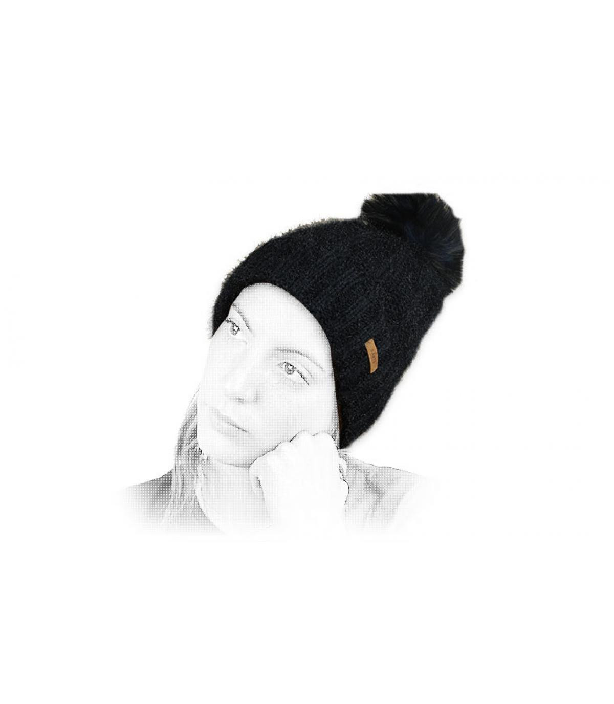 Barts blue beanie fur pompom Barts blue beanie fur pompom